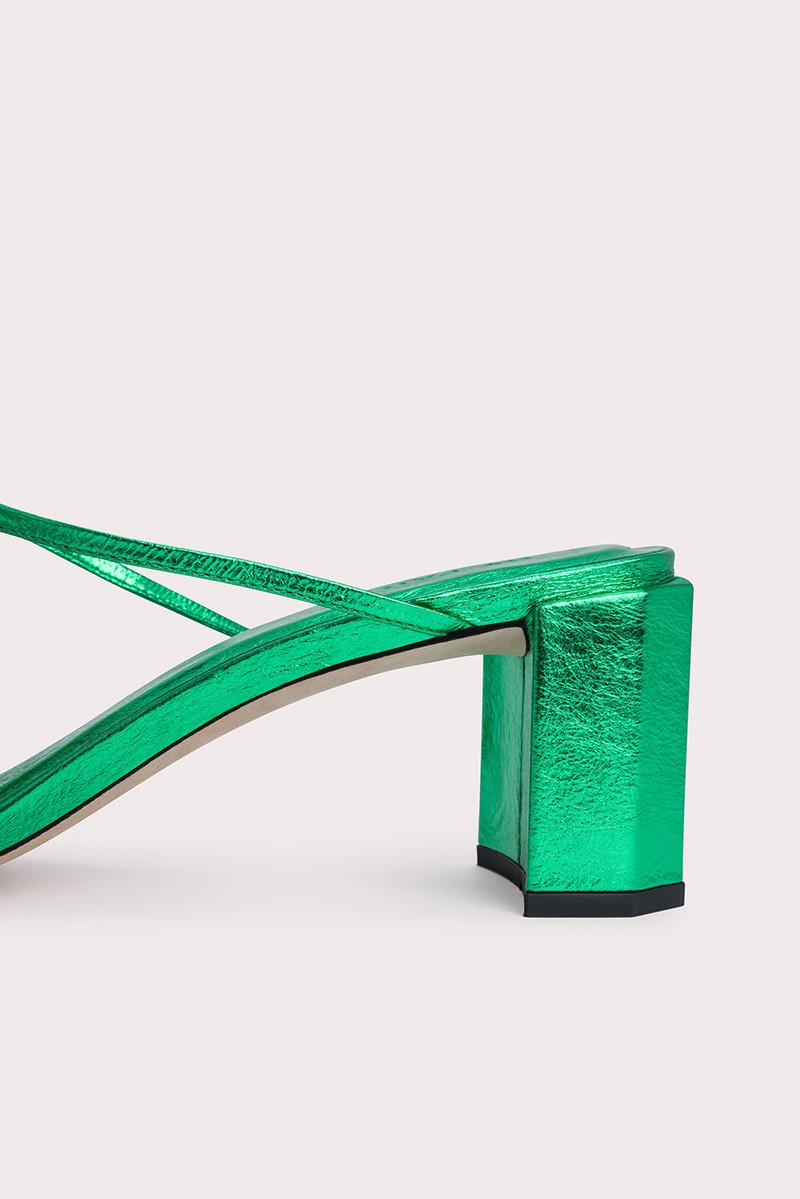 June Clover Green Metallic Leather 8