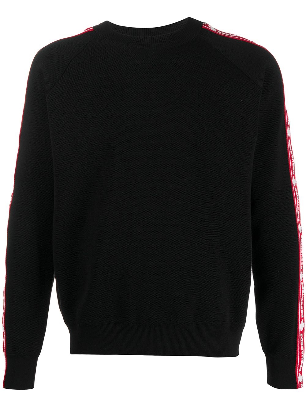 logo stripe crew neck jumper - 1