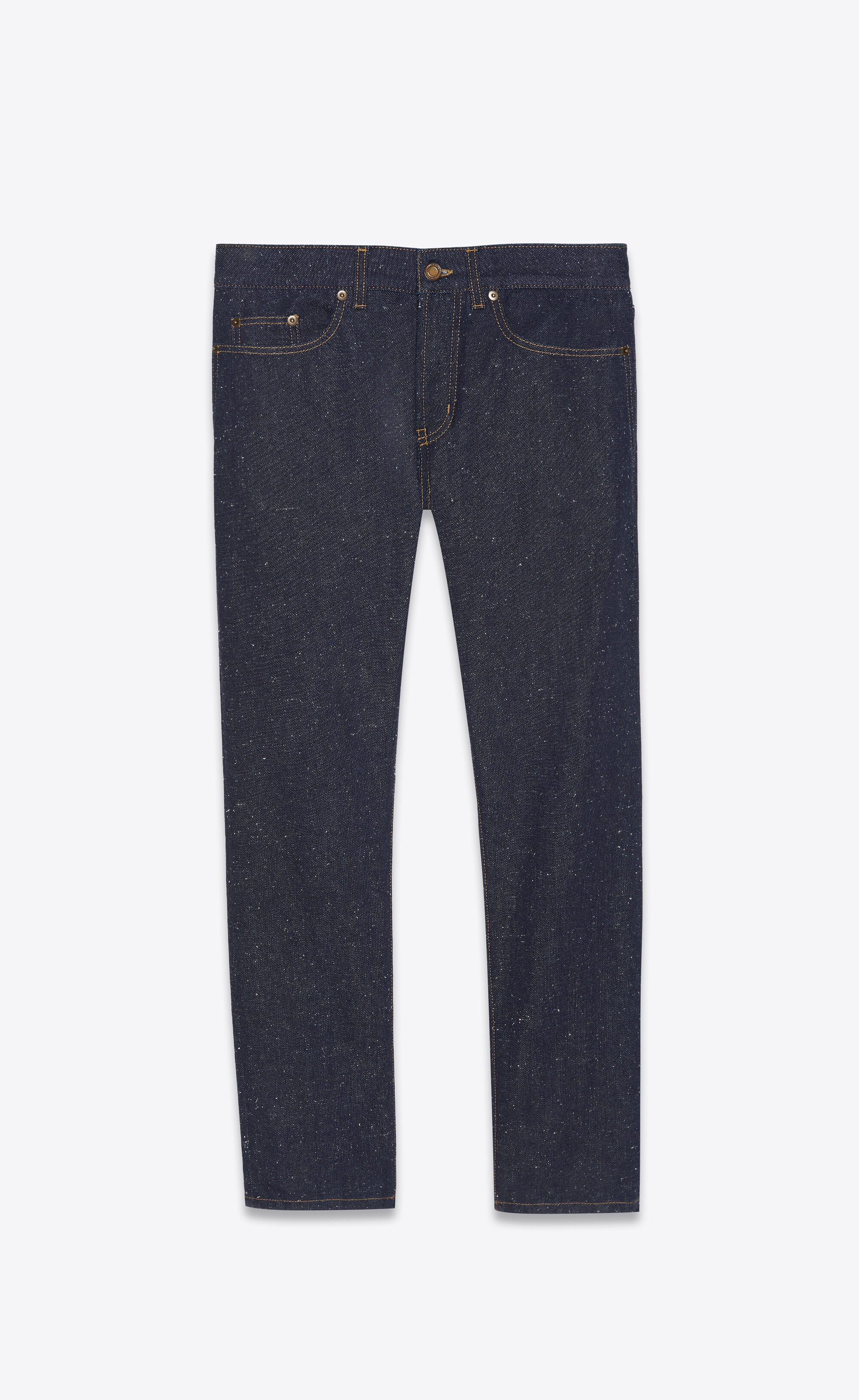 etienne pants in speckled dark stonewash denim - 1