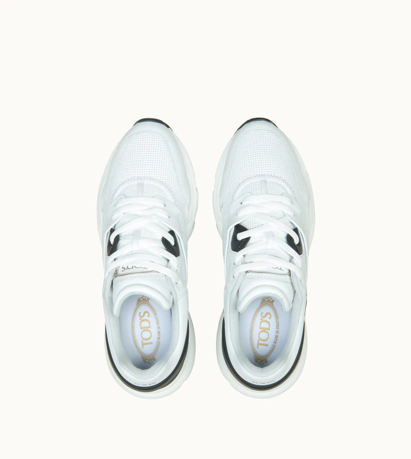 Tod's SNEAKERS IN LEATHER AND HIGH-TECH FABRIC - WHITE, BLACK outlook