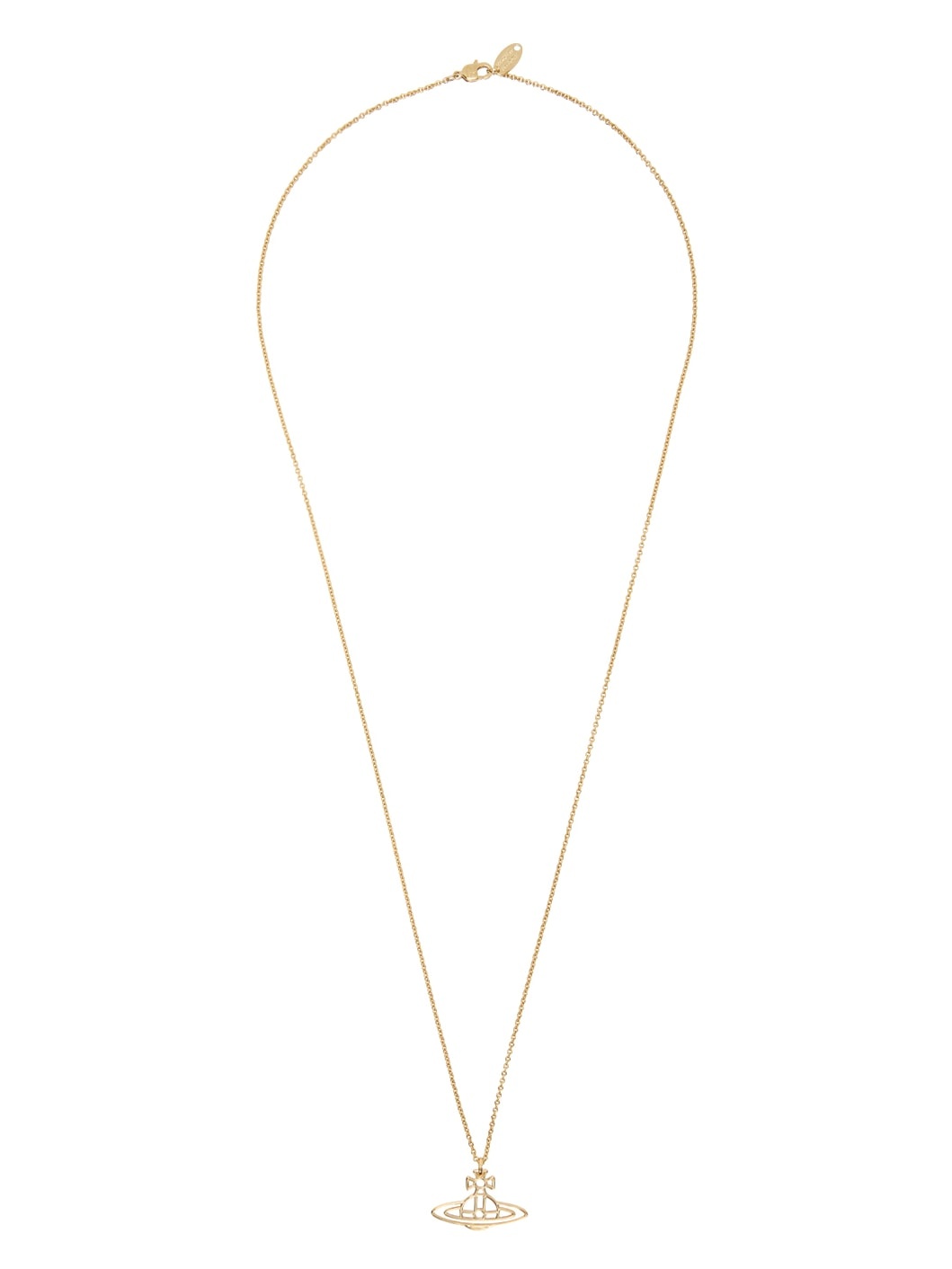 Vivienne Westwood Gold Thin Lines Short Flat Orb Necklace | REVERSIBLE
