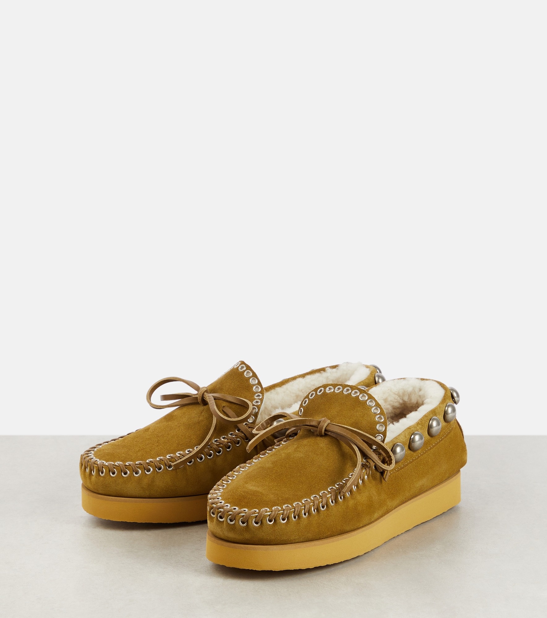Forley shearling-lined suede moccasins - 5