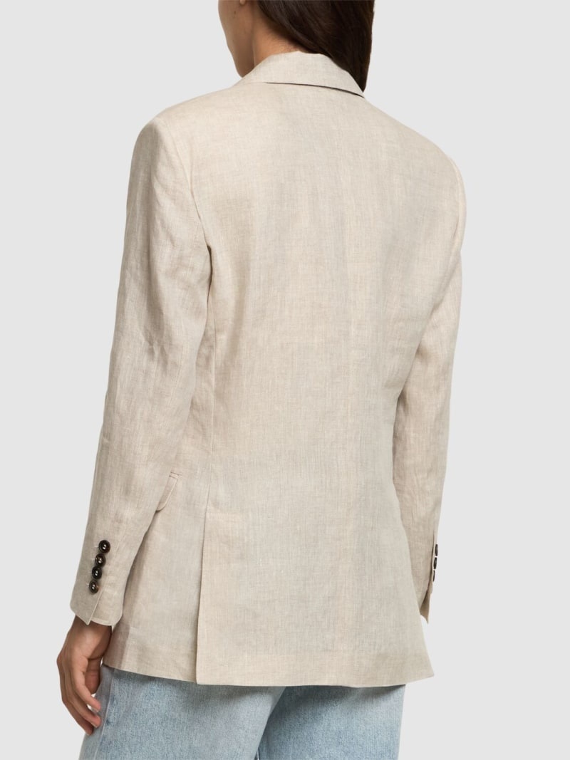 Single breast linen jacket - 4