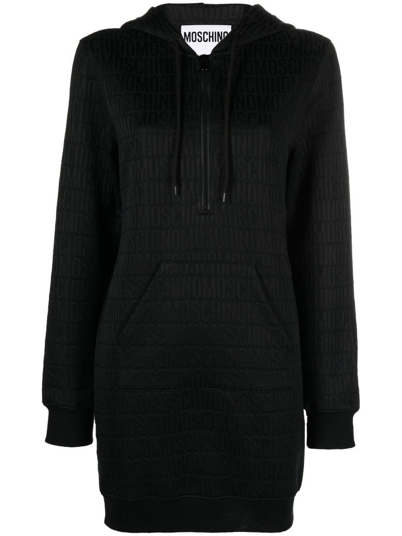 monogram logo-print hoodie dress 1