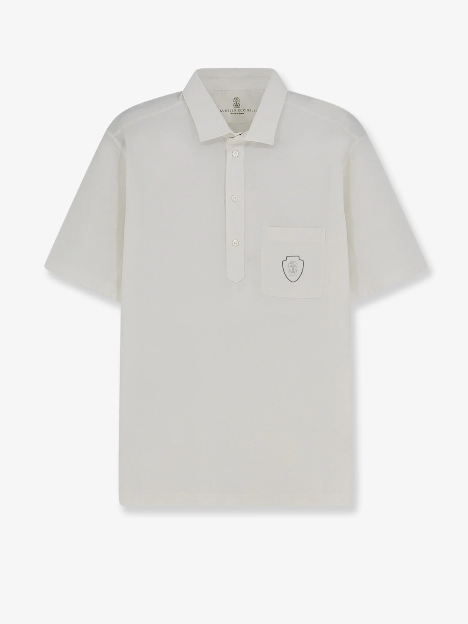 Brunello Cucinelli Virgin Wool Polo Shirt With Front Logo Patch - 1
