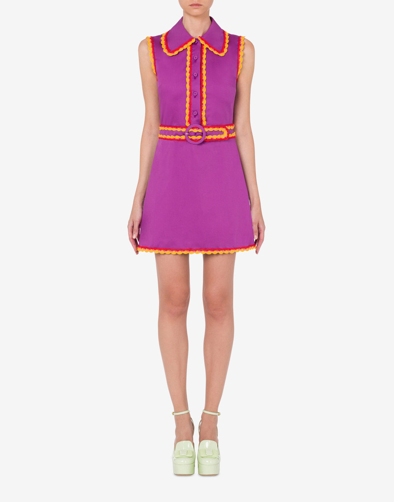 Moschino CROCHET DETAILS STRETCH POPLIN DRESS outlook