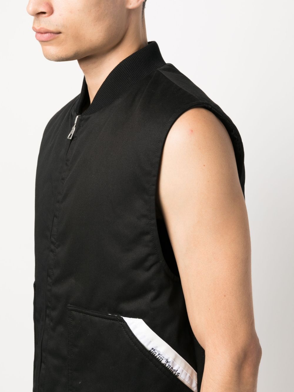 Sartorial-tape zip-up gilet - 5