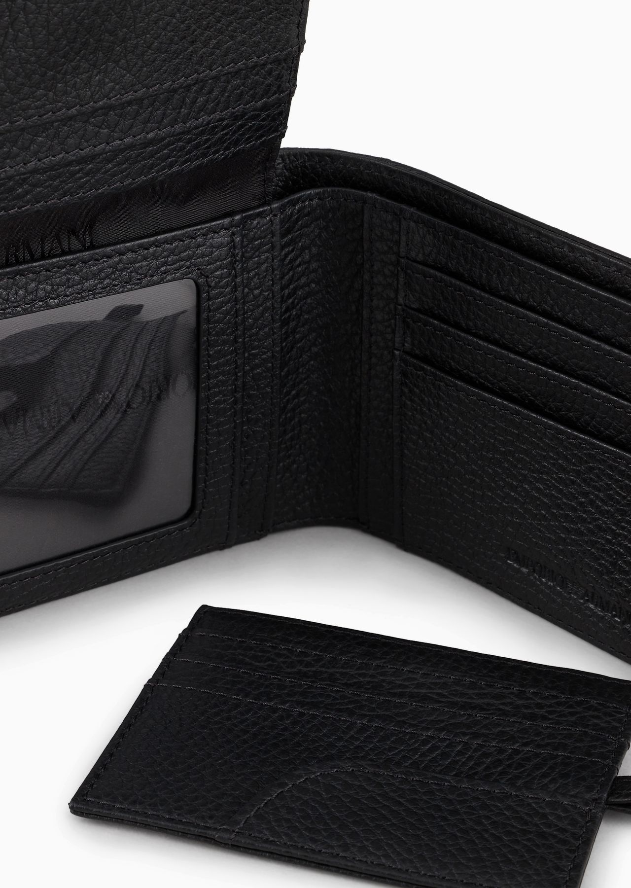 Tumbled leather wallet with removable card holder - 4