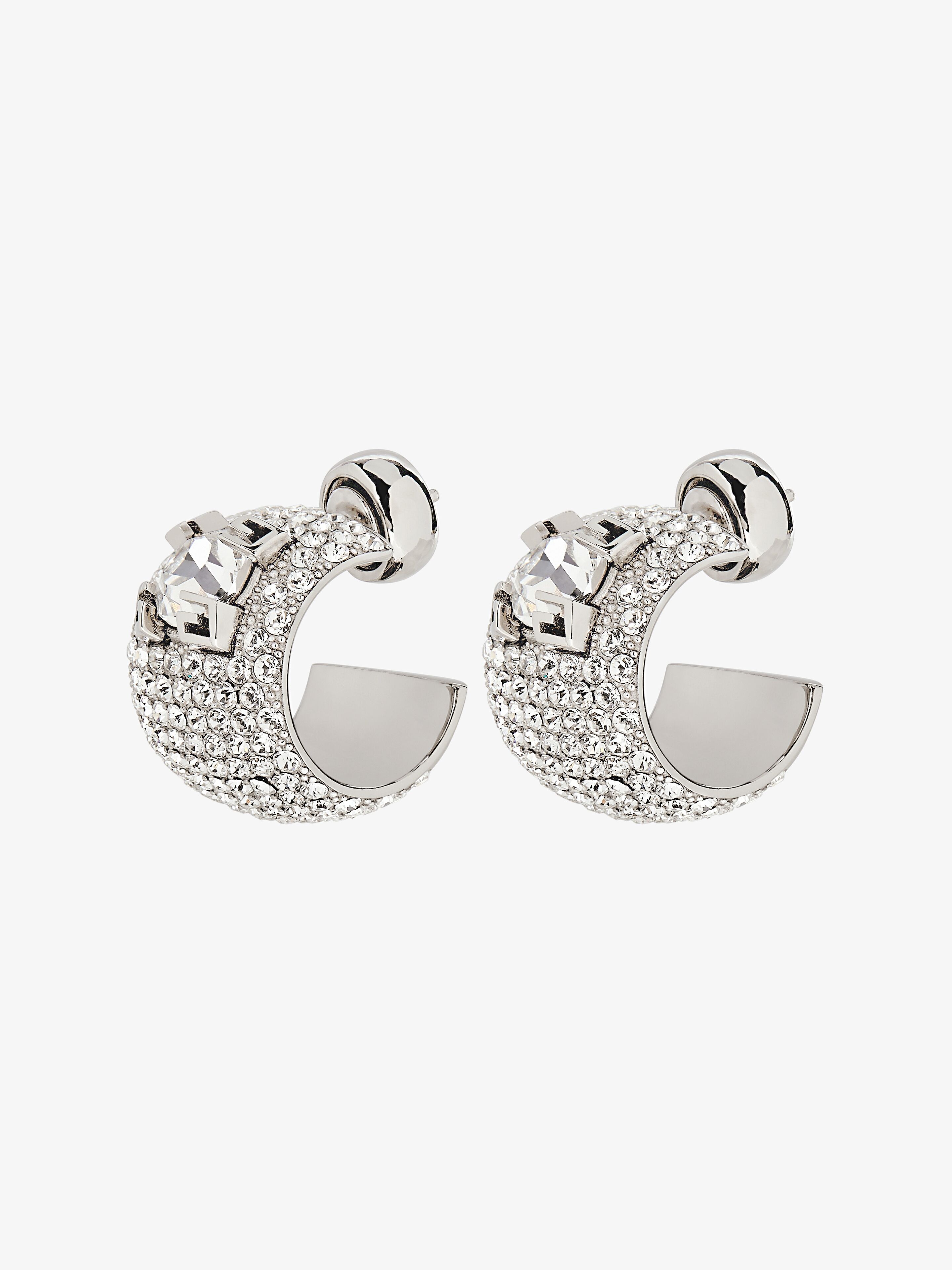 4G CLAW EARRINGS IN METAL WITH CRYSTALS - 4