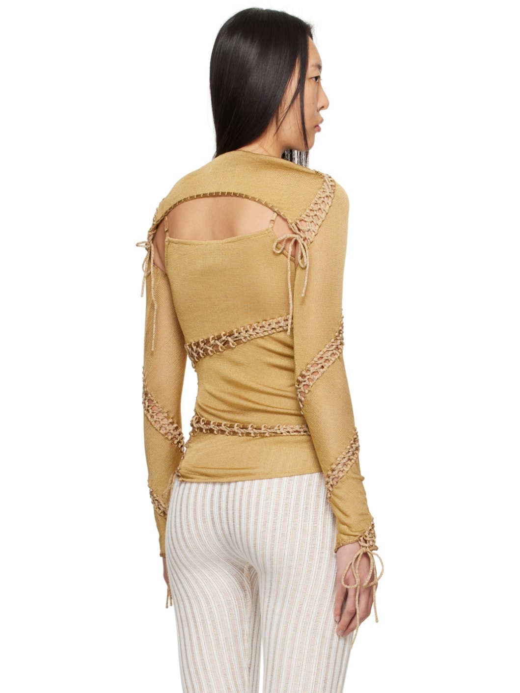 SSENSE Exclusive Beige Jigsaw Long Sleeve T-Shirt - 3