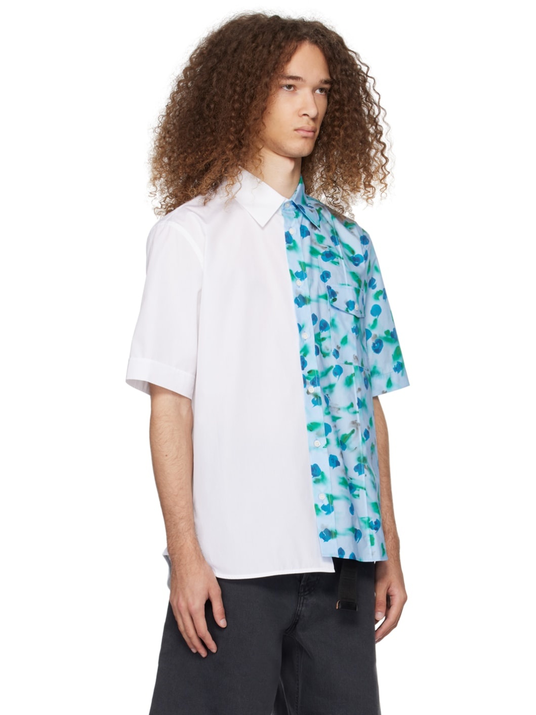 Blue & White Floral Shirt - 2