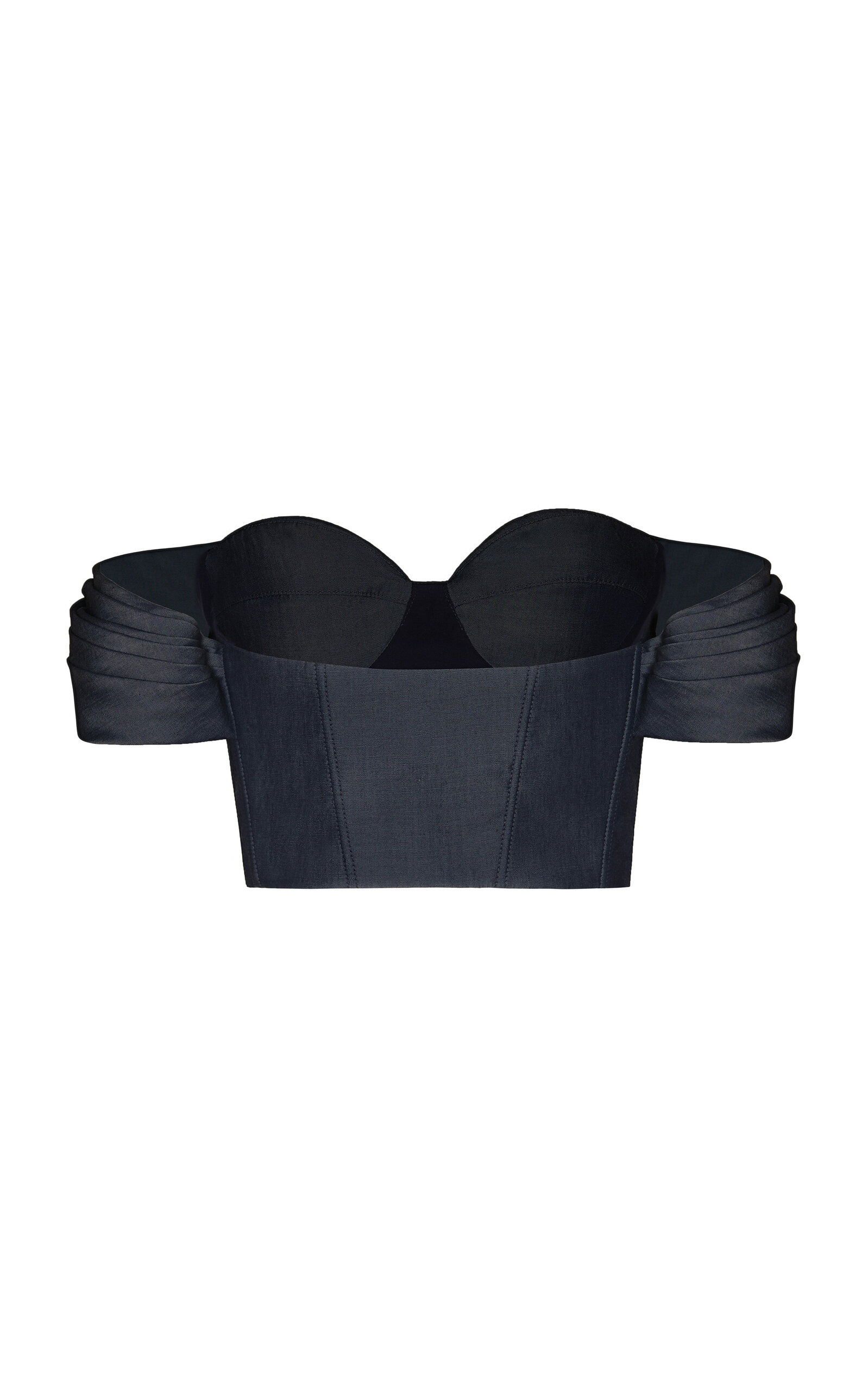 De Azahar Draped Tencel Off-The-Shoulder Top dark wash - 3