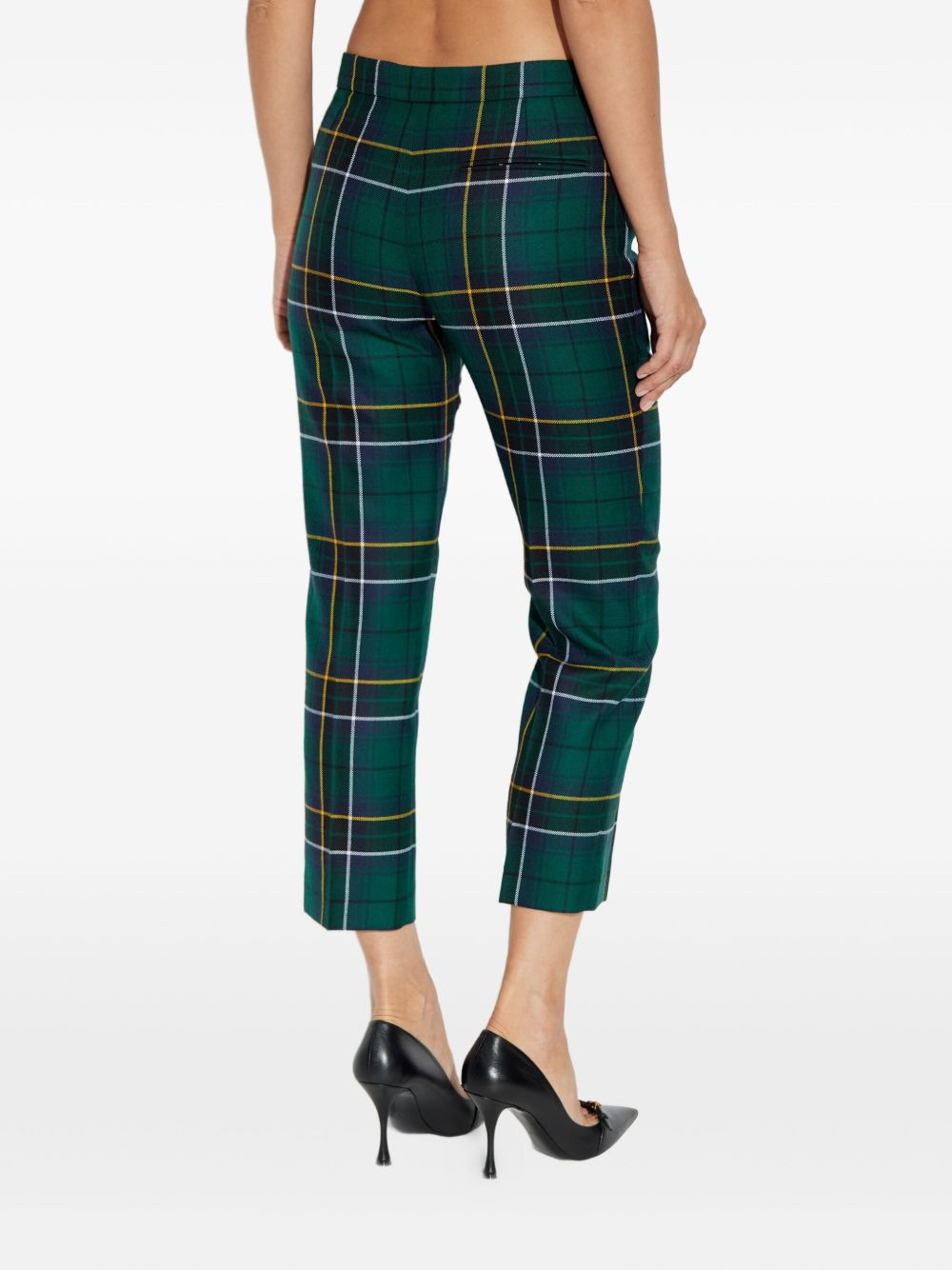 plaid wool trousers - 4