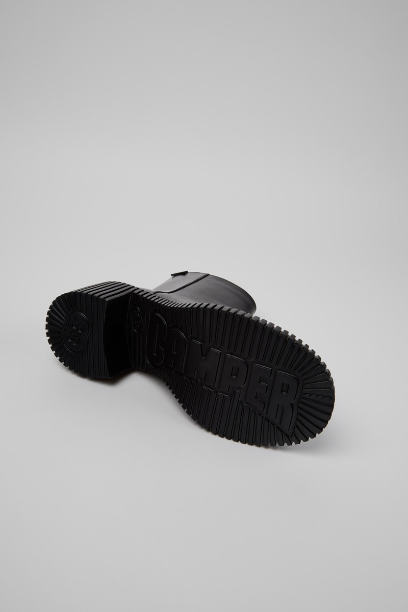 Black Leather Mid Boots for Women. 6