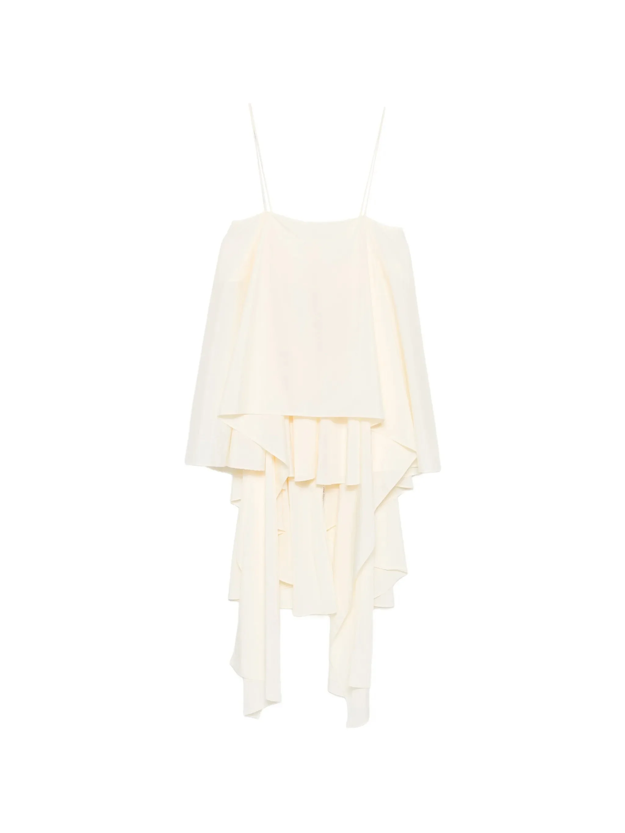 System Asymmetric-neck Ruffled Top - 1