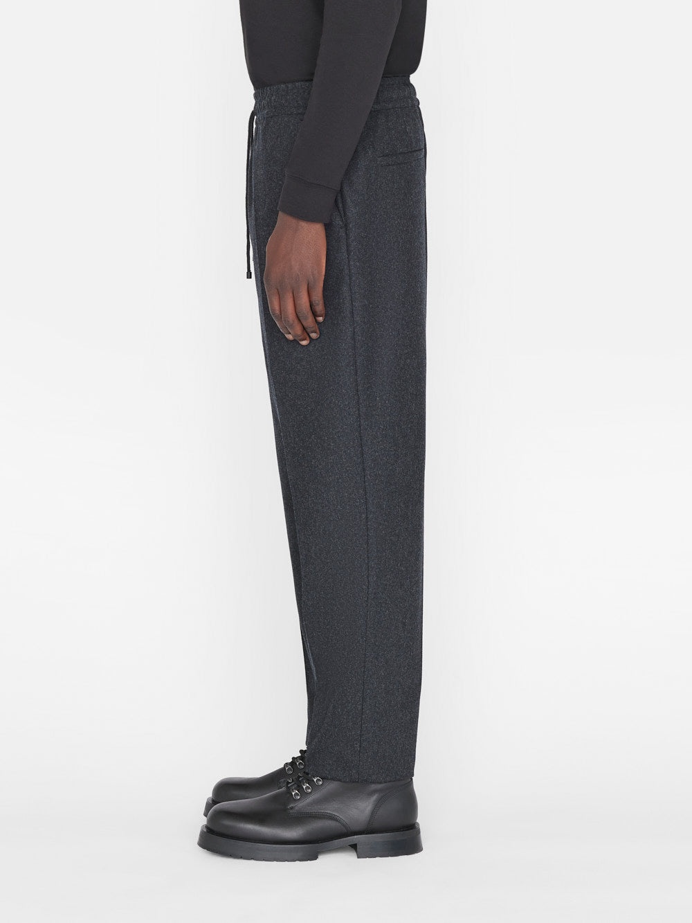 Modern Flannel Travel Pant in Charcoal Grey - 5