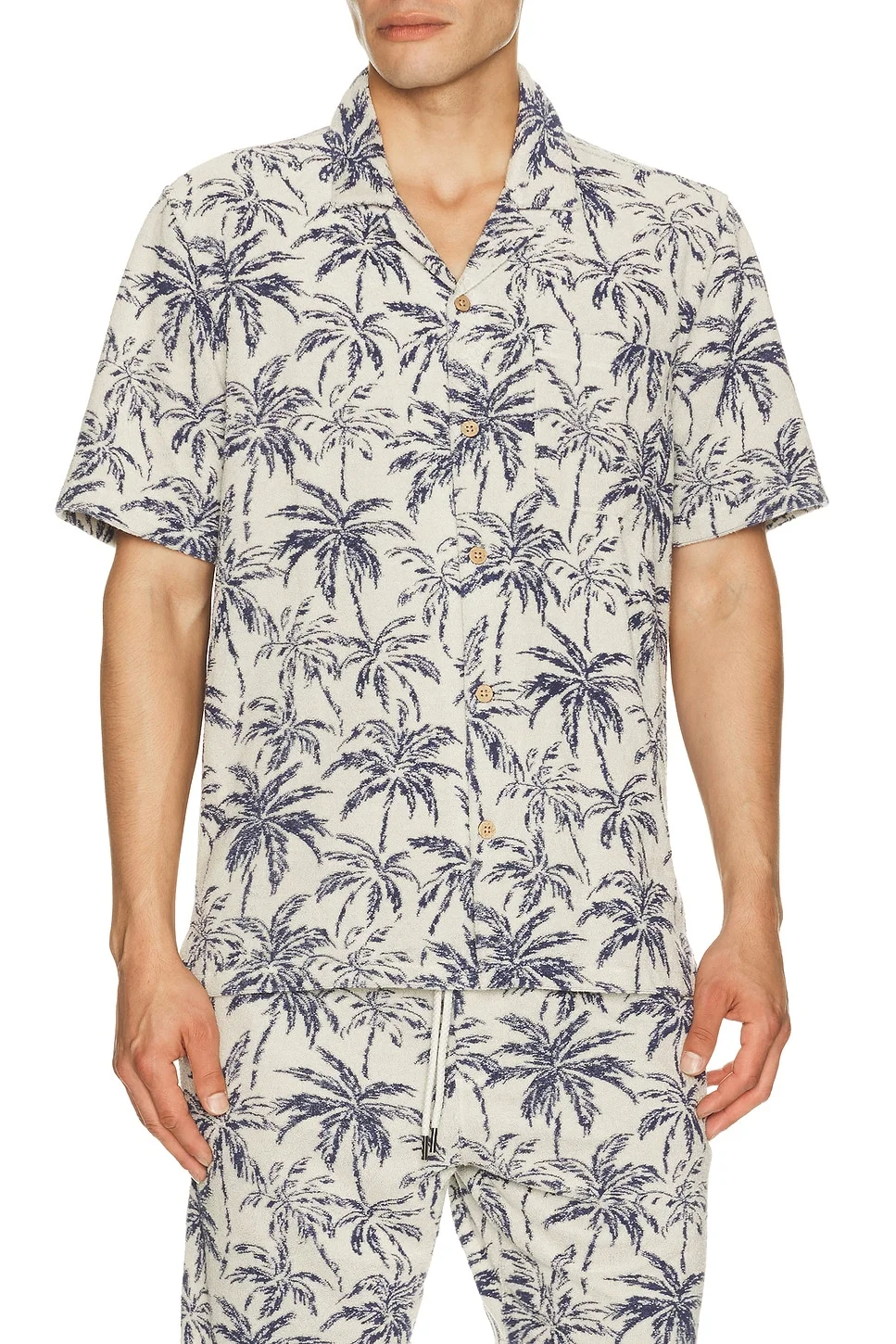 Short Sleeve Cabana Towel Terry Shirt - 1