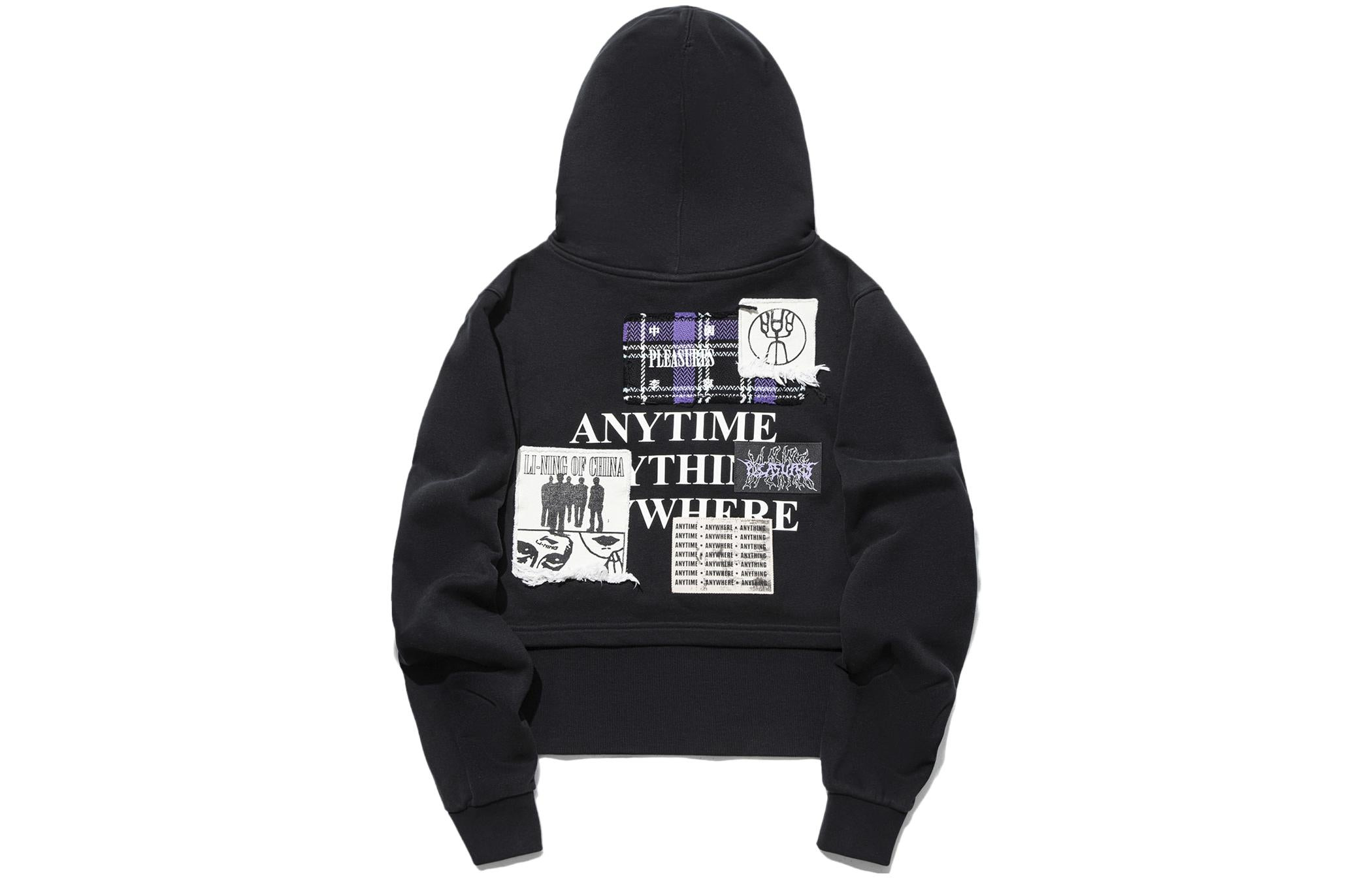 (WMNS) Li-Ning x PLEASURES Graphic Hoodie 'Black' AWDTC04-1 - 2