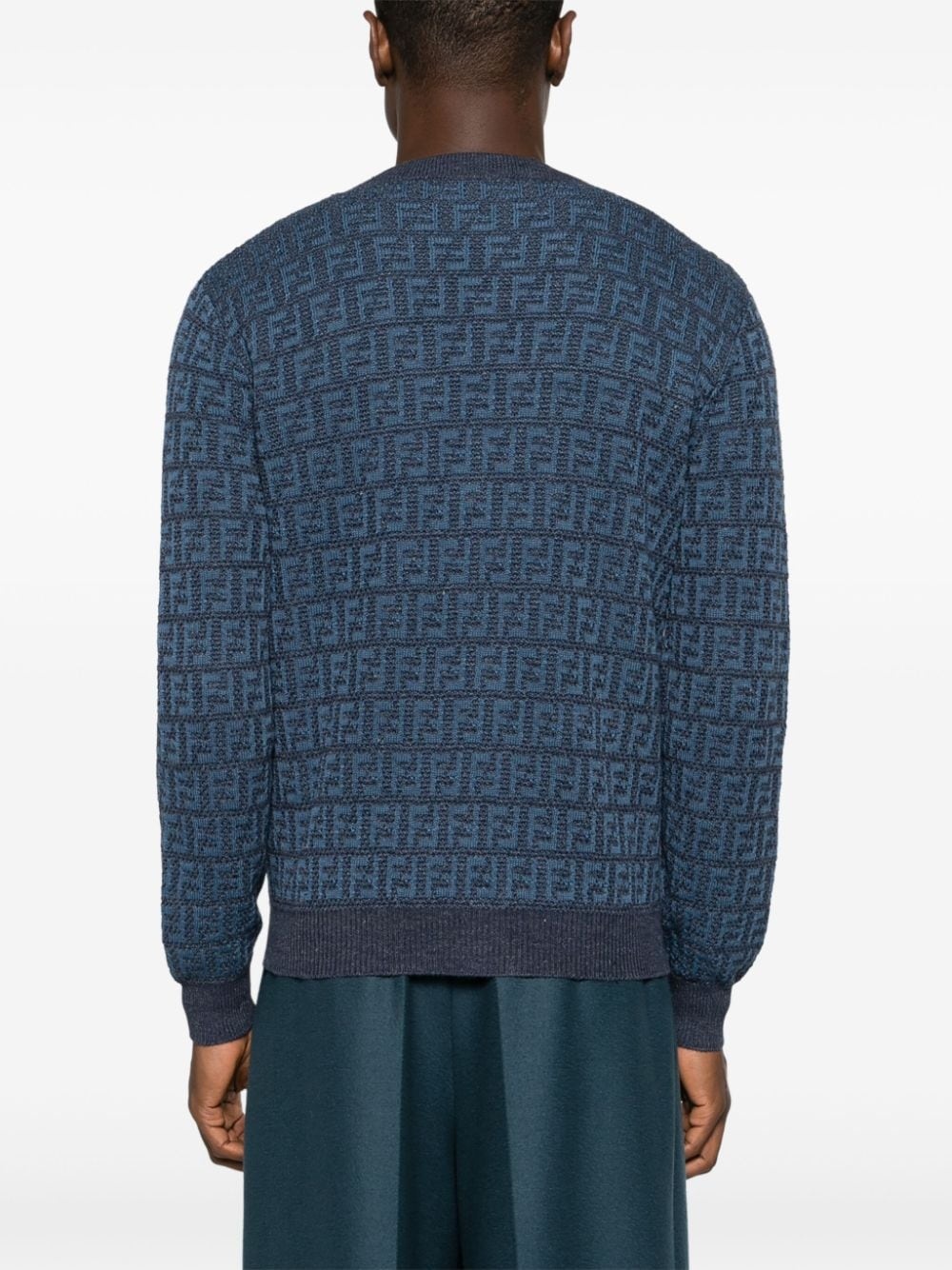 FF-jacquard knitted cardigan - 4