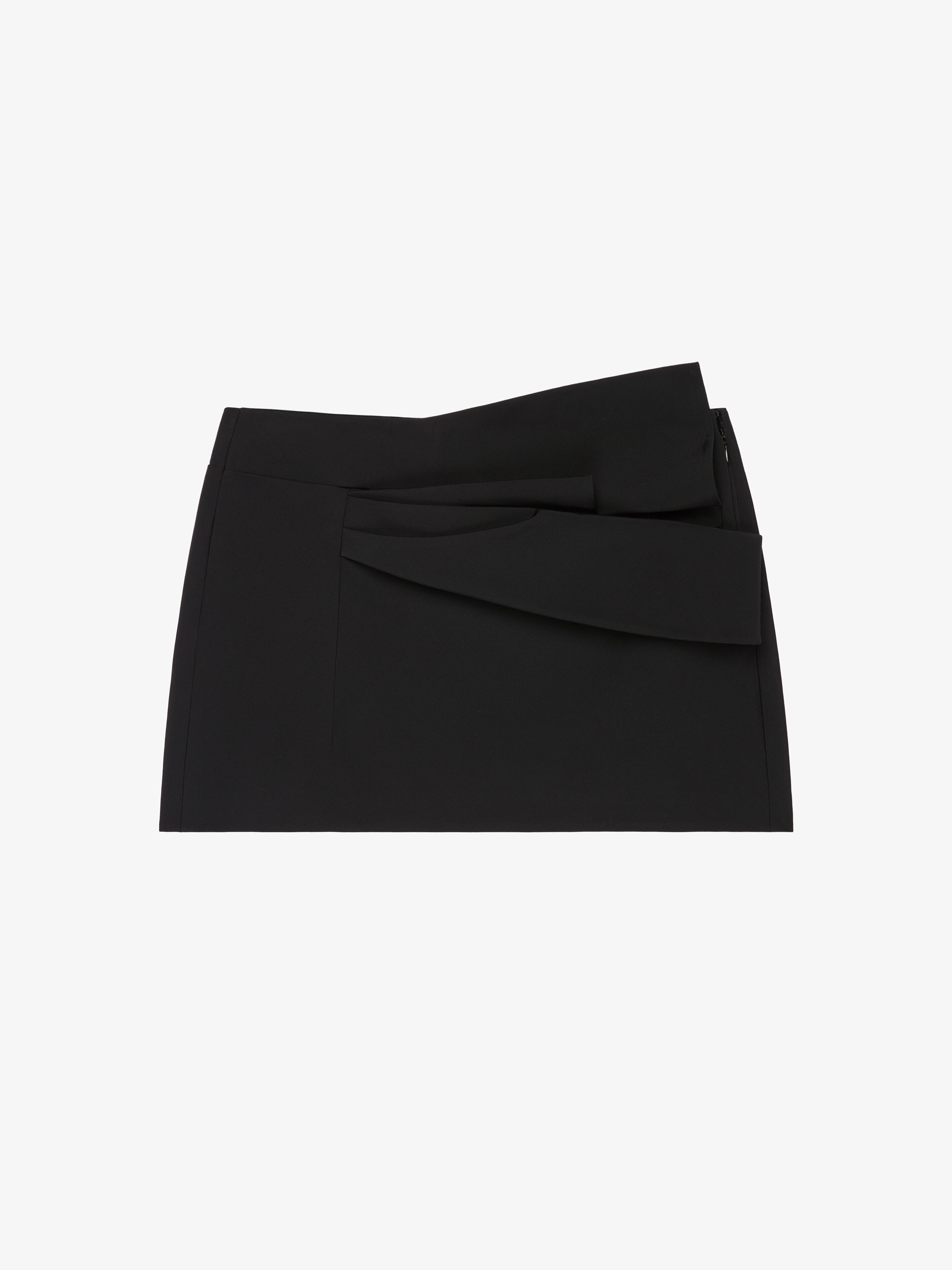 MINI SKIRT IN COTTON WITH DRAPED DETAIL - 1