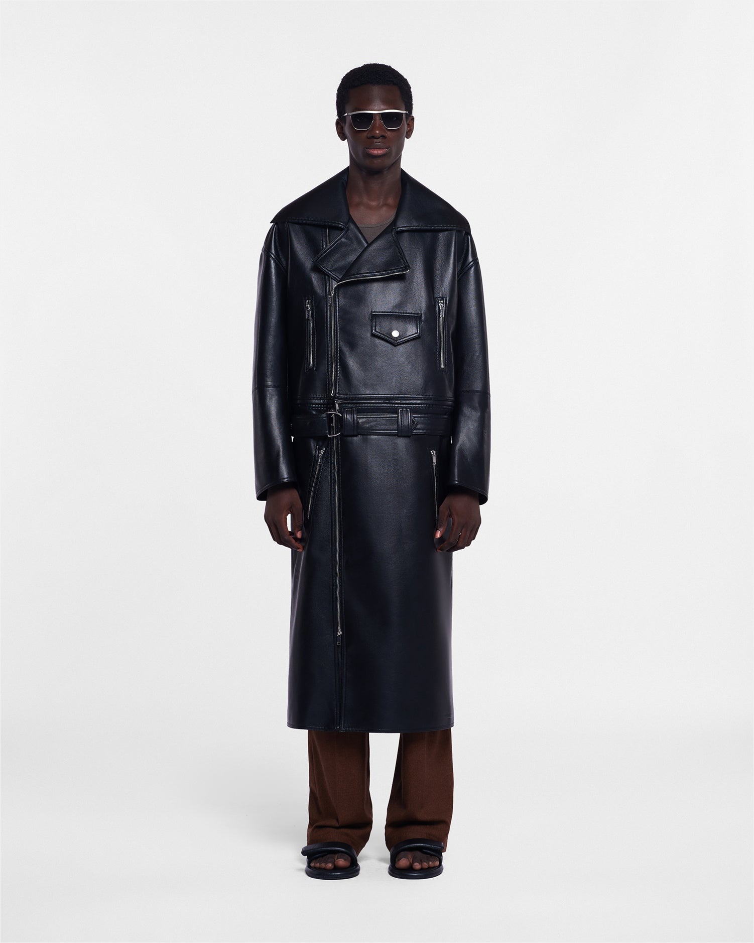 Nanushka Regenerated Leather Biker Coat | REVERSIBLE