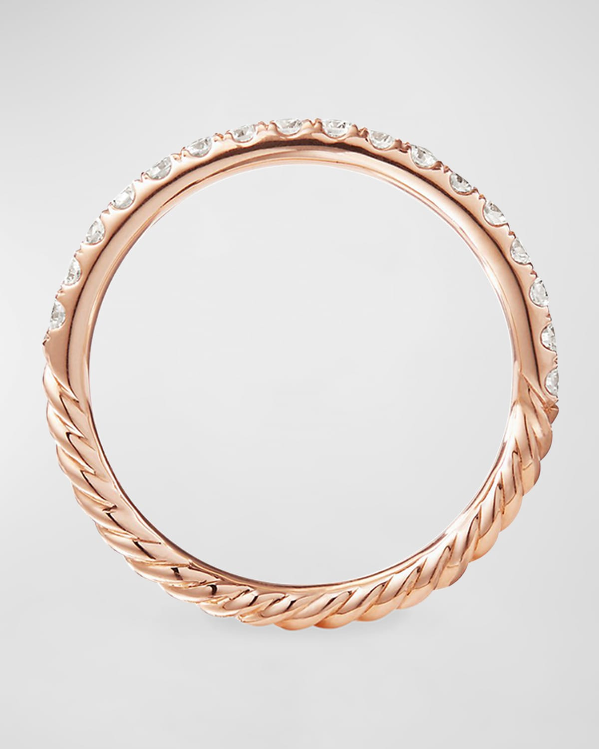 Cable Collectibles Pave Diamond Band Ring in 18K Rose Gold - 4