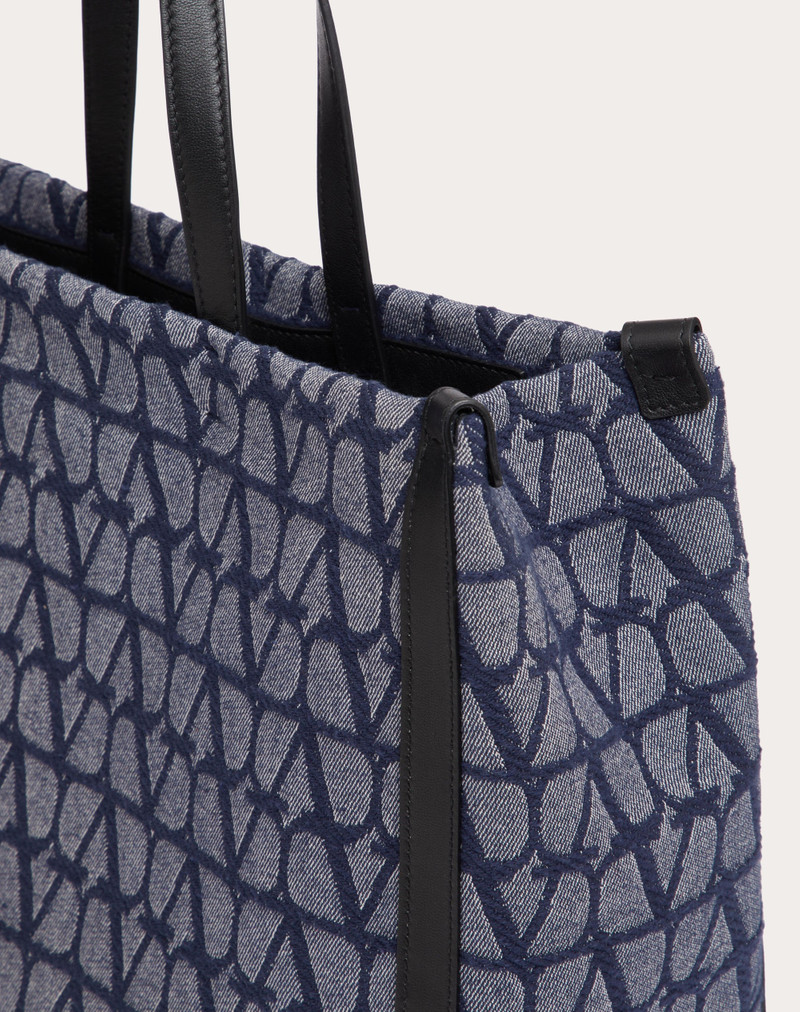 TOILE ICONOGRAPHE MEDIUM SHOPPER IN JACQUARD FABRIC WITH DENIM EFFECT 8