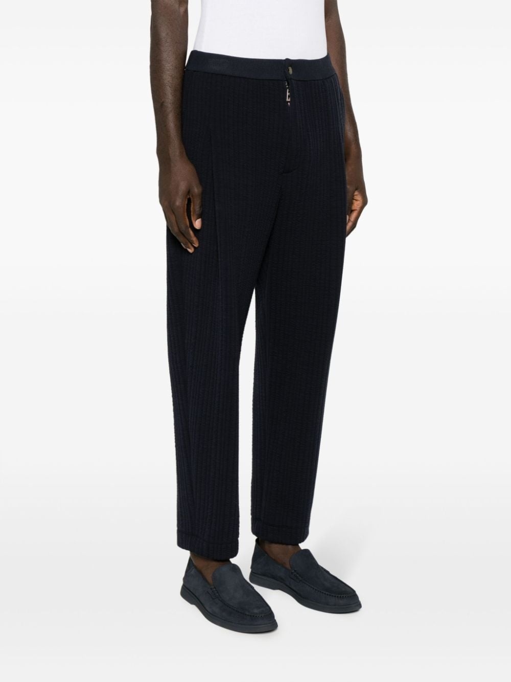 pleated quilted tapered trousers - 3