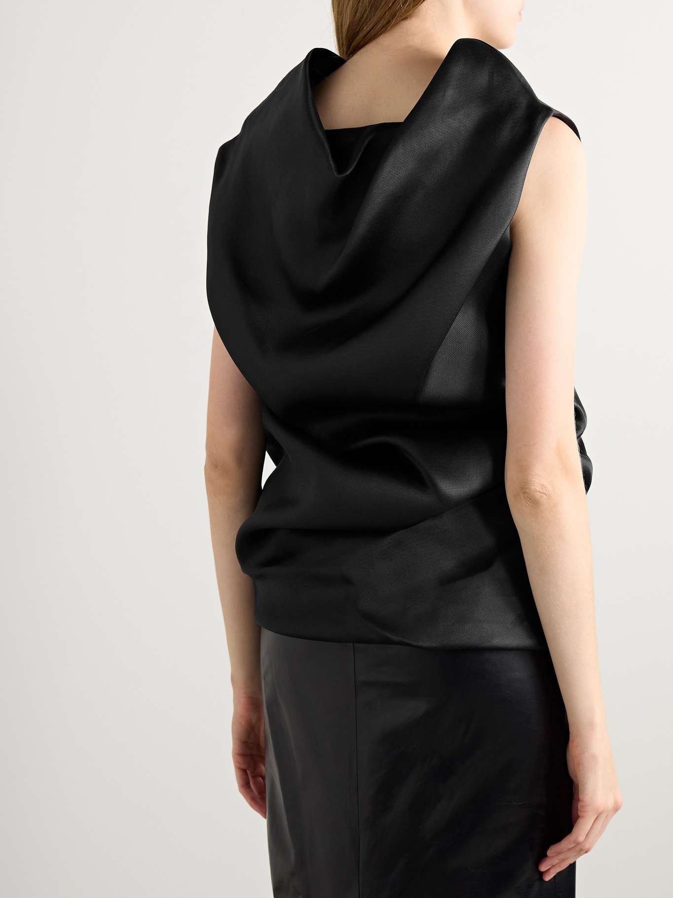 Luola draped silk-gazar blouse - 3