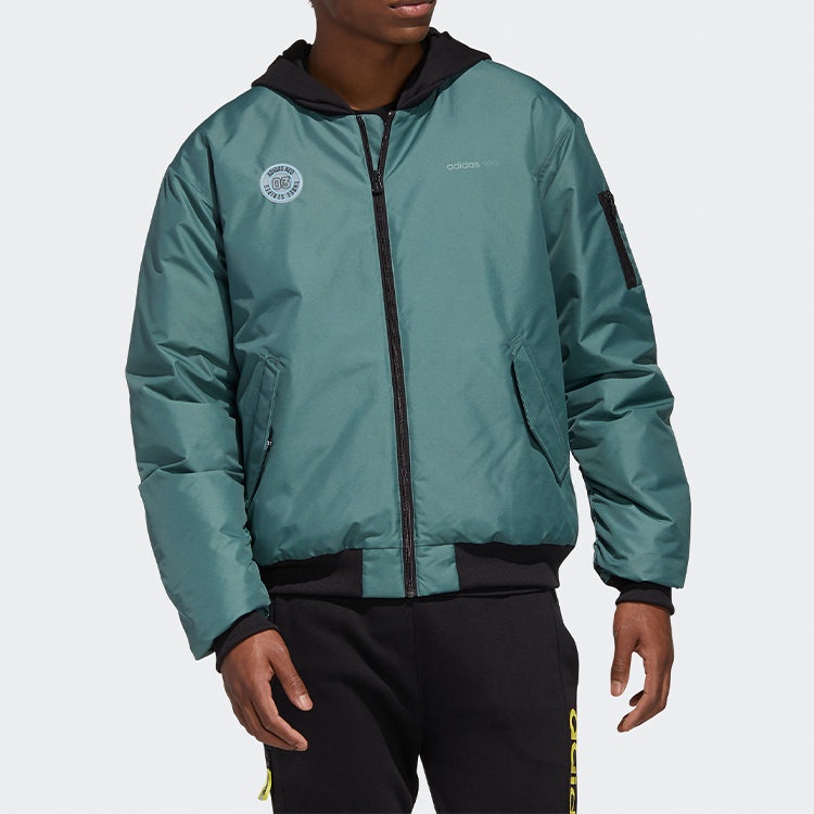 adidas neo M Strt Gr Bmr Stay Warm Sports hooded down Jacket Green GL8517 - 3