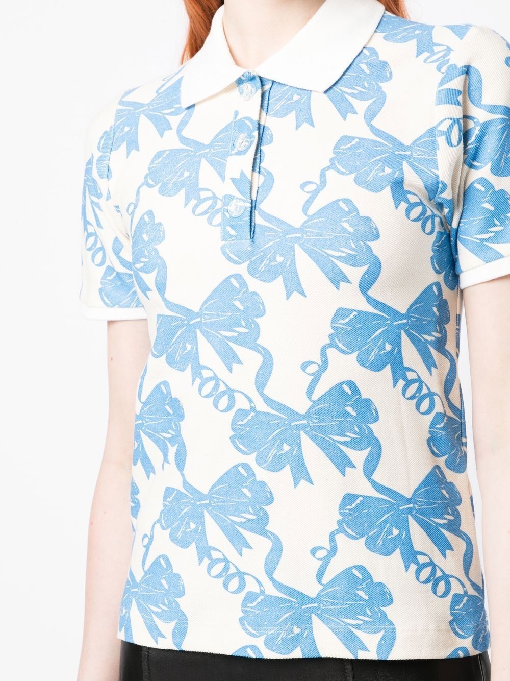 bow-print polo shirt - 5