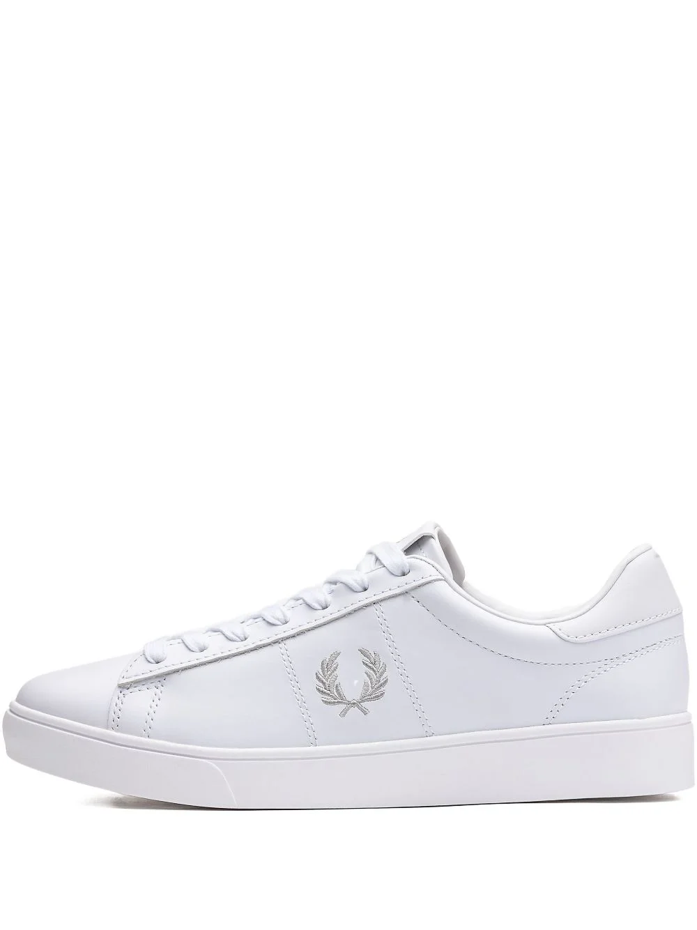 logo-embroidery leather sneakers - 1