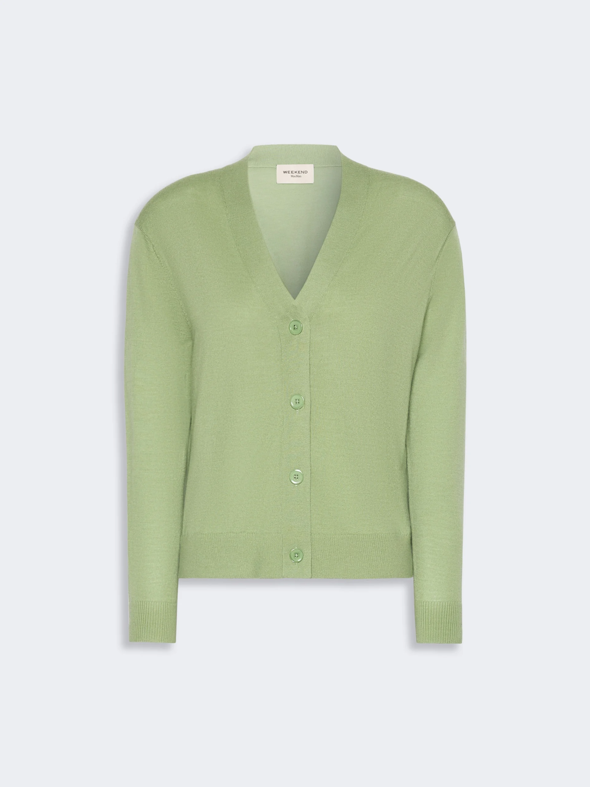 TORRE Wool, silk and cashmere V-neck cardigan - GREEN - 1