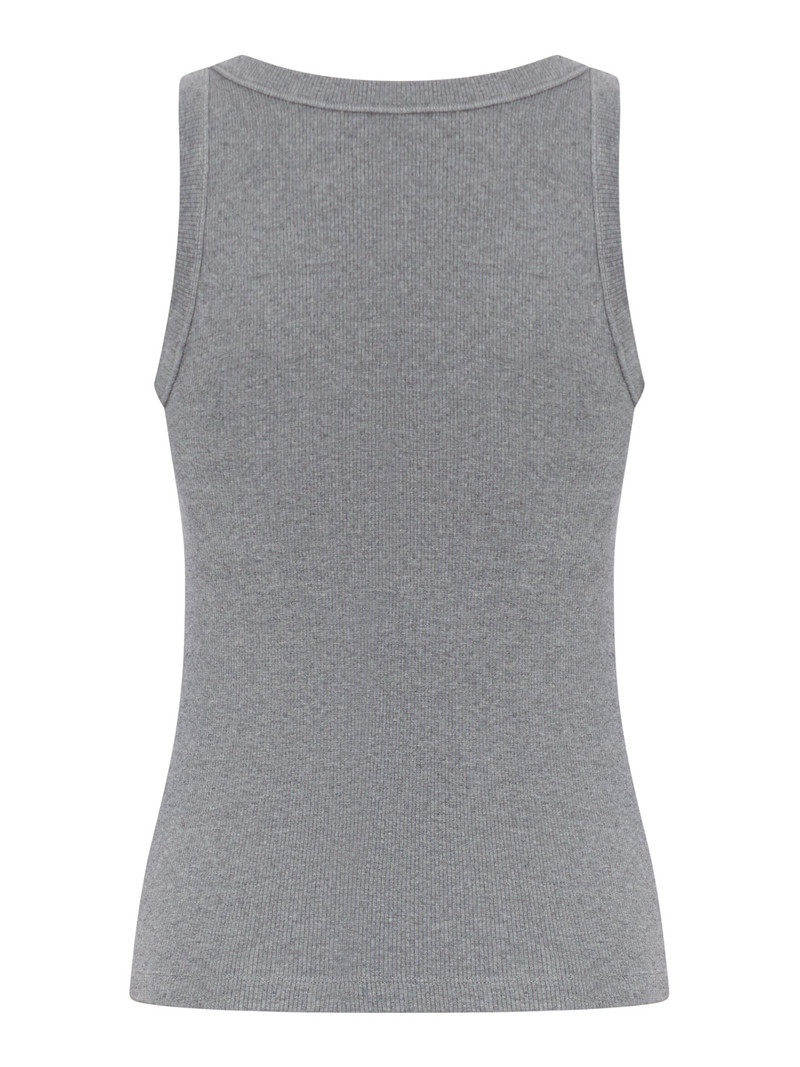 Miu Miu RIBBED TOP IN STRETCH JERSEY WITH LOGO PATCH outlook