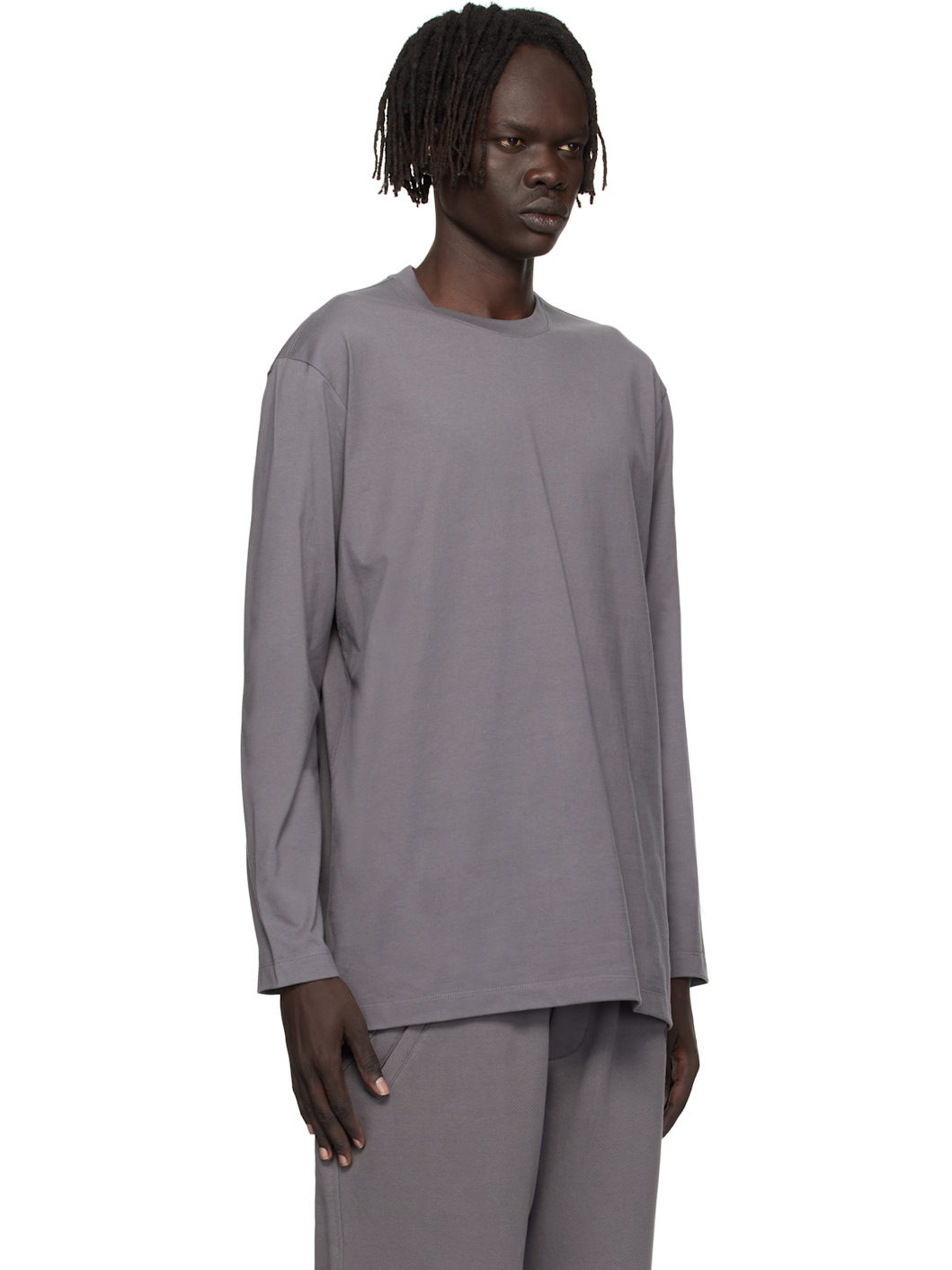 Gray Graphic Long Sleeve T-shirt - 2