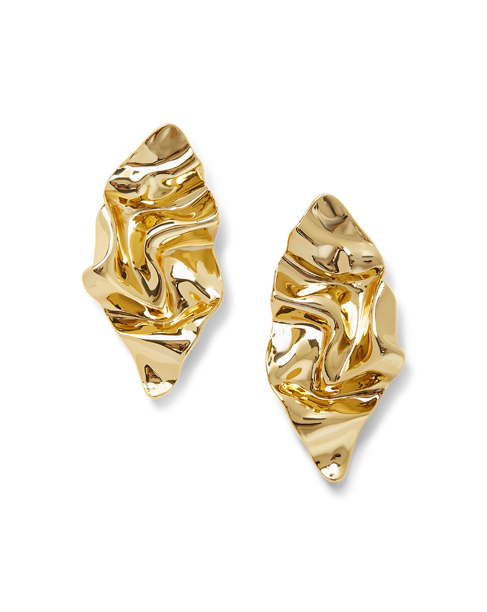 CRUMPLED GOLD EARRING - 4