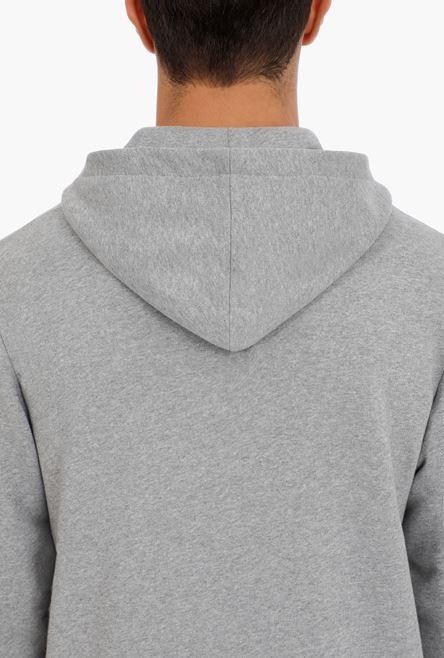 Gray cotton sweatshirt with small multicolor Balmain Paris logo - 7