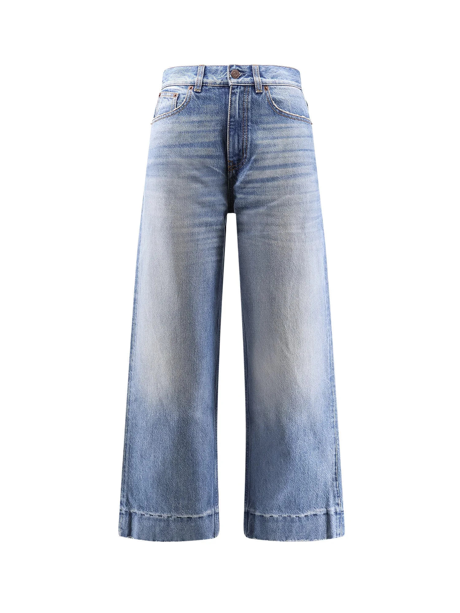 Stone-Washed Denim Jeans - 1