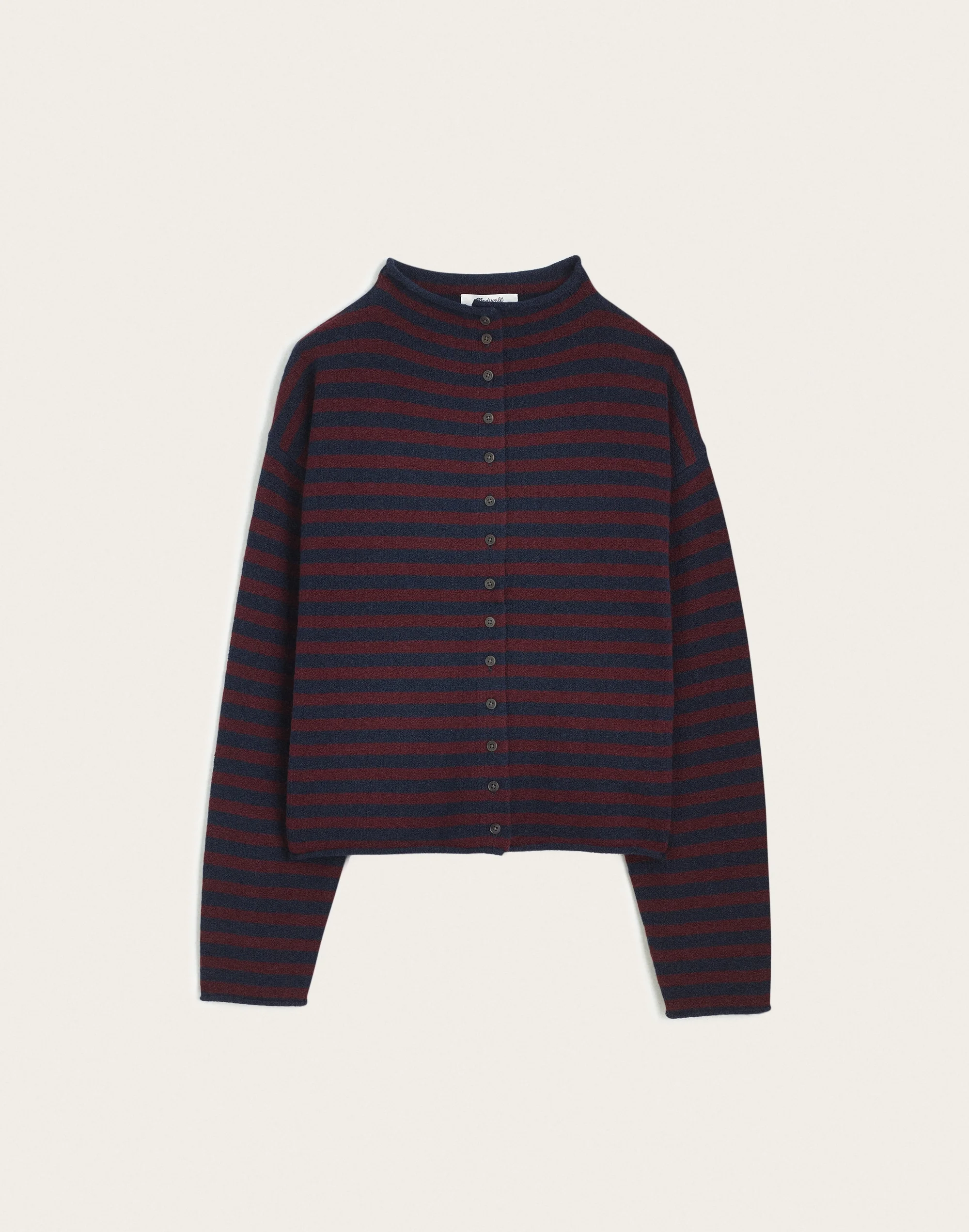 Funnel-Neck Cardigan - 1