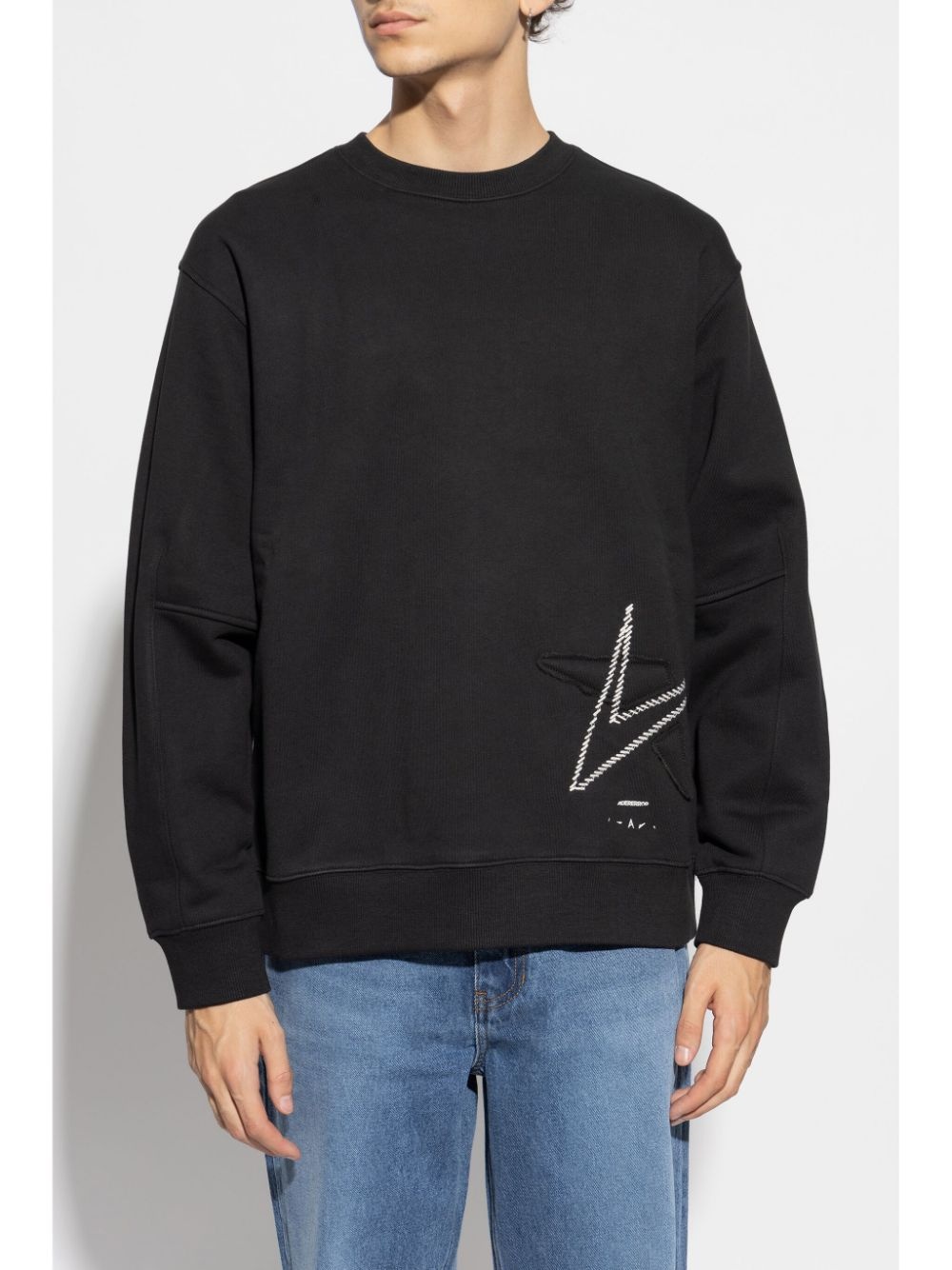 logo embroidered crew neck sweater - 5