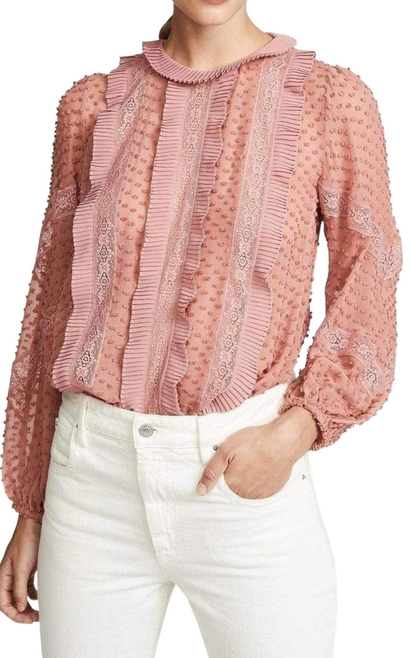 Unbridled Spliced Silk Blouse - 3