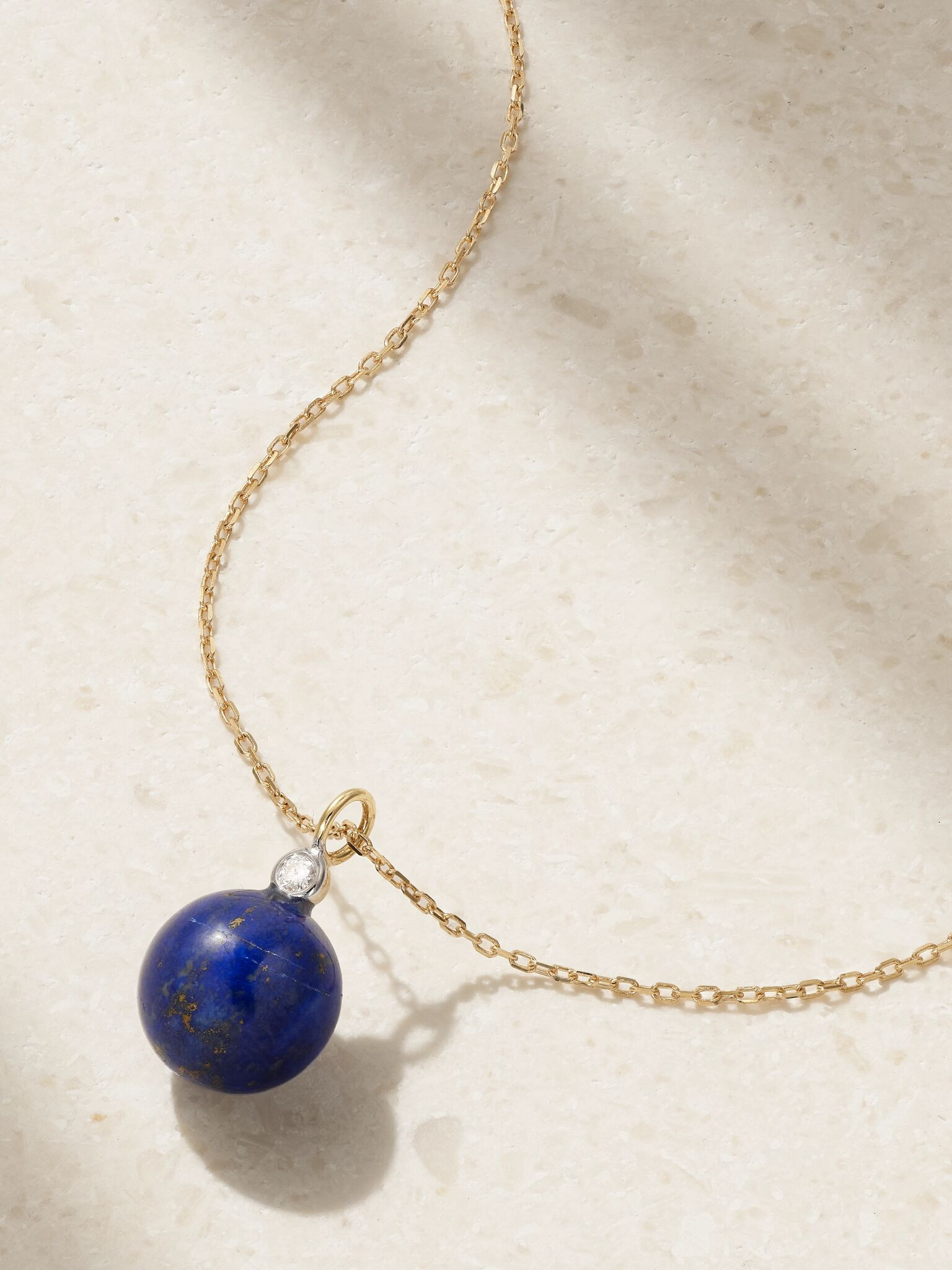 14-karat gold, lapis lazuli and diamond necklace Blue - 1