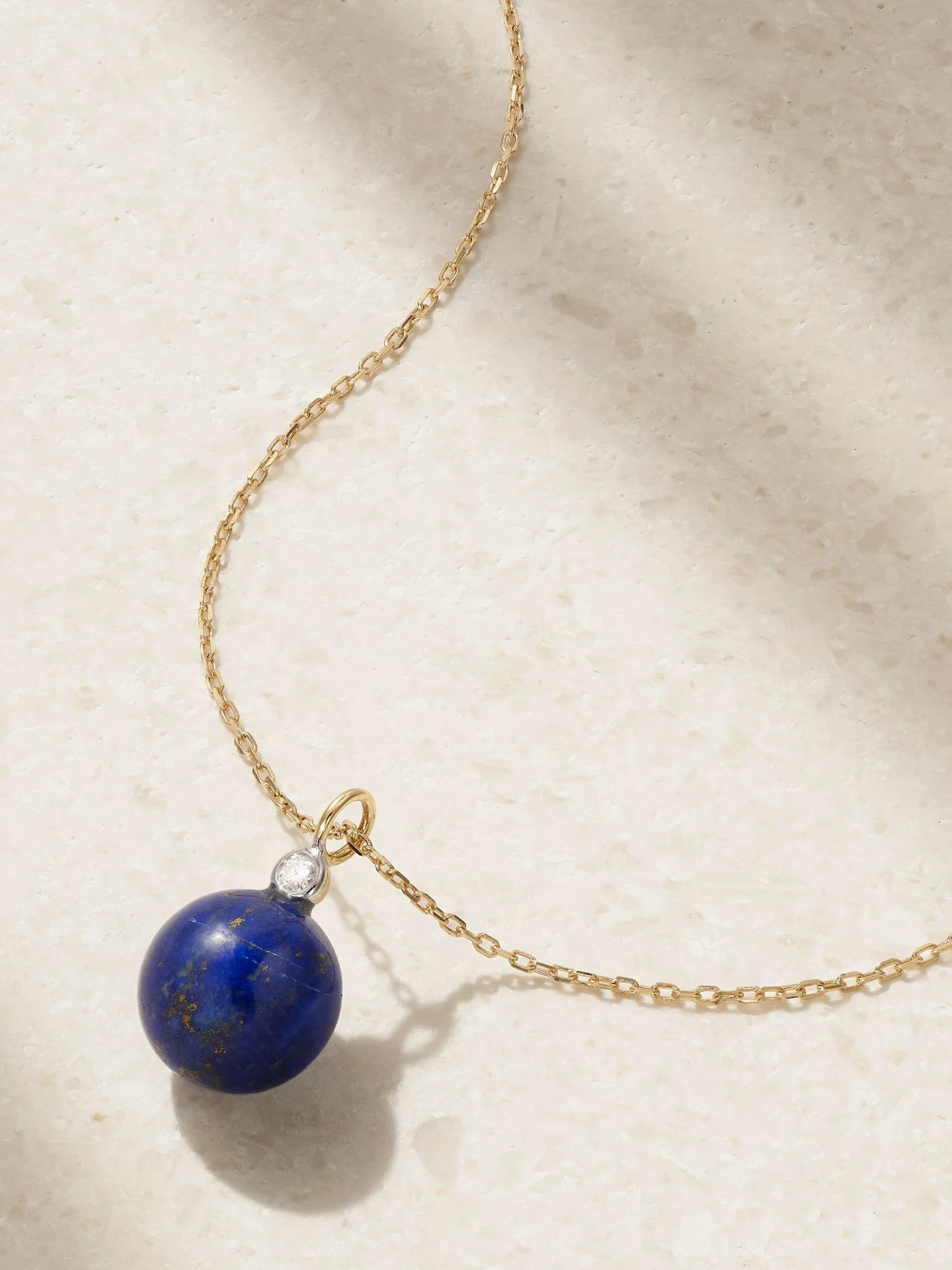 14-karat gold, lapis lazuli and diamond necklace Blue - 1