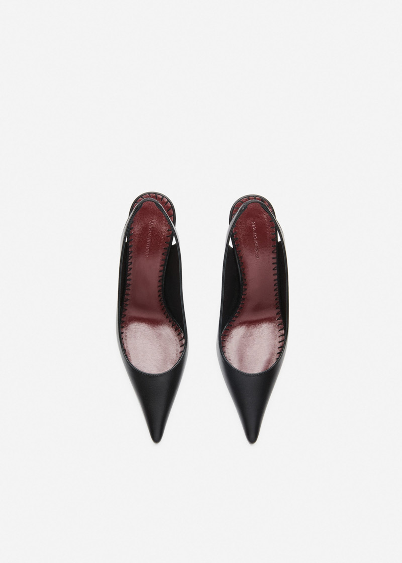 Low slingback pumps in black leather 3