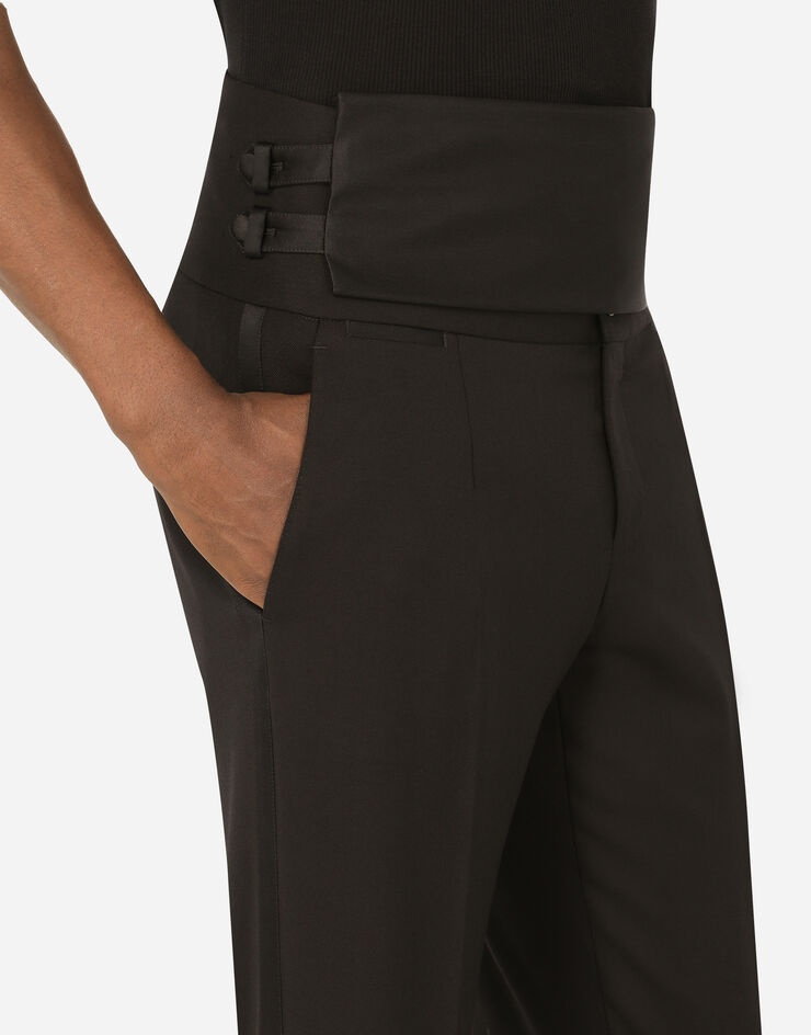 Stretch wool tuxedo pants - 4