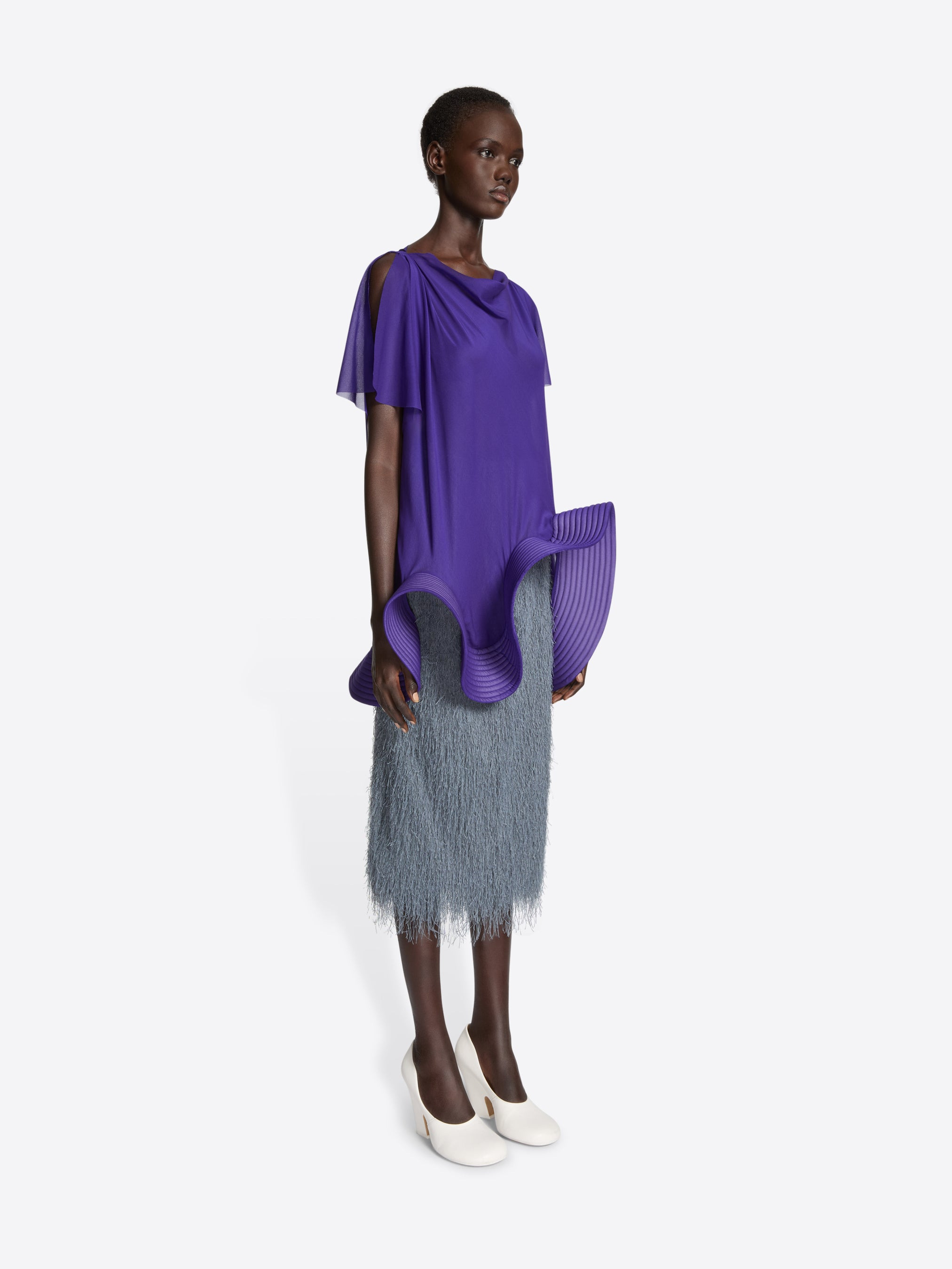 SCULPTED SILK TOP - 3