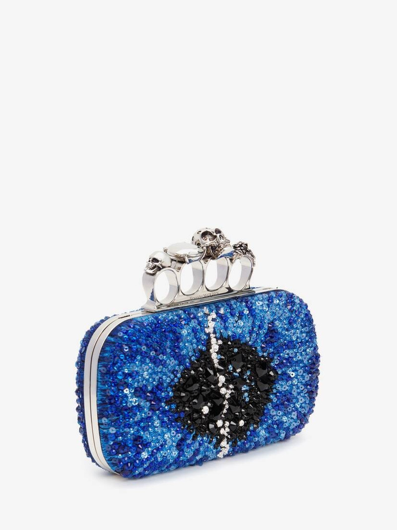 Women's Iris Knuckle Clutch in Blue 2