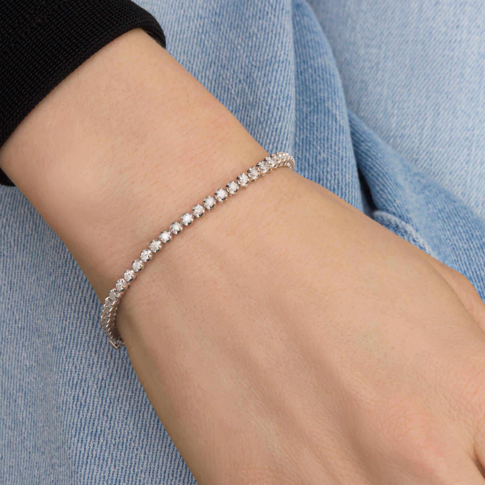 White Gold Noble Diamond Tennis Bracelet - 2