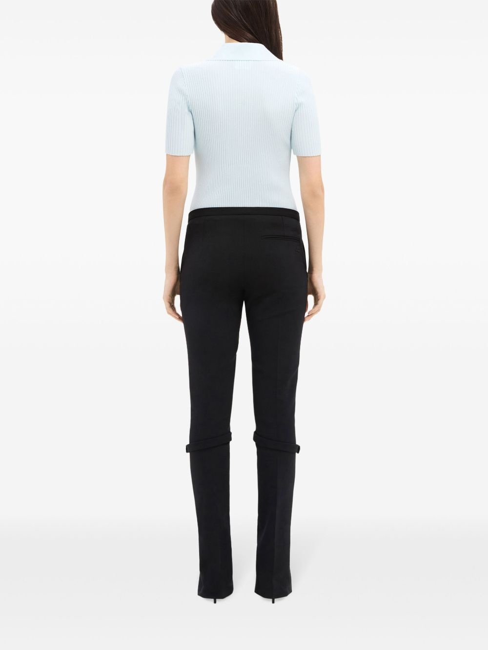 Signature ribbed polo top - 4