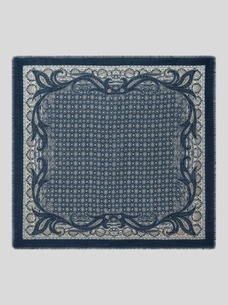 WOOL SCARF WITH TIE MOTIF - 1